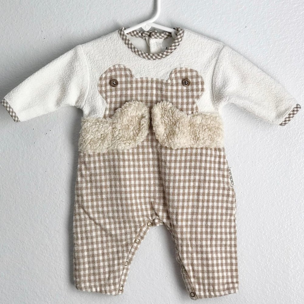 Vintage Cachcach Bear Checkered Jumper 3-6mo